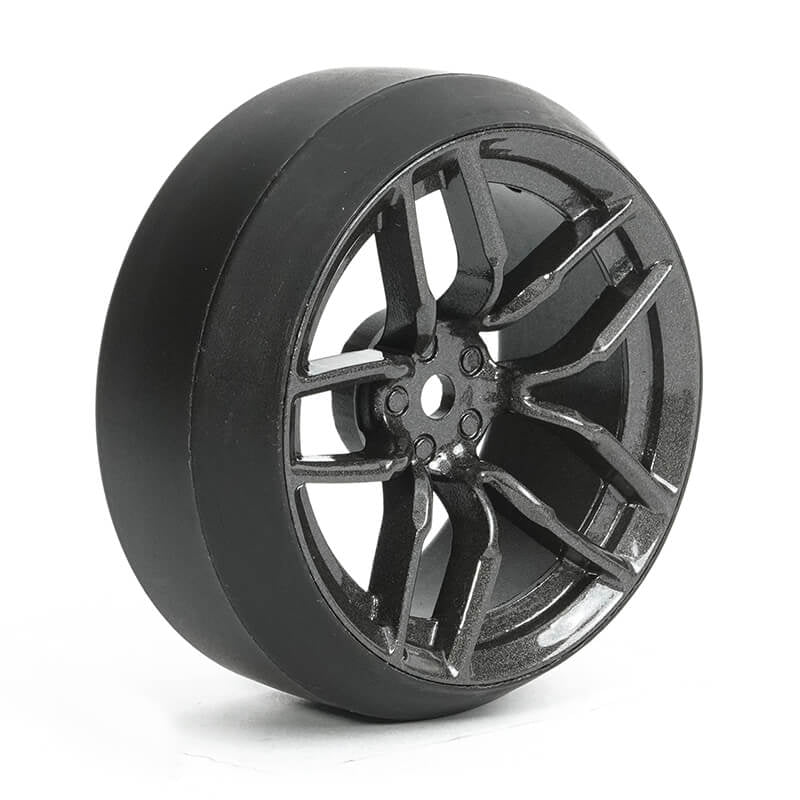 FASTRAX 1/10 (4) DRIFT D3 TYRE WITH 3MM 10-SPOKE WHEEL-GRAPHITE