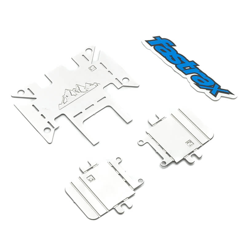FASTRAX TRX4M STAINLESS STEEL SKID PLATE ARMOR SET