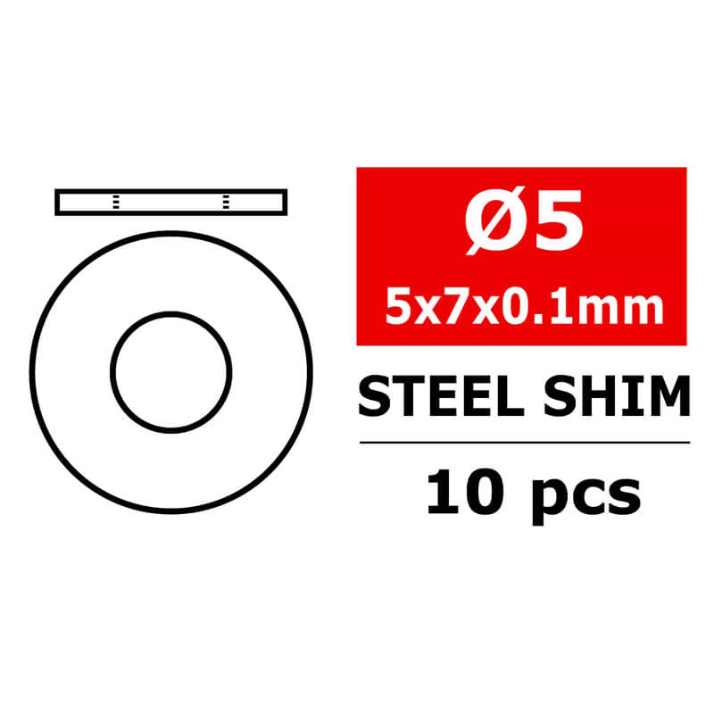 CORALLY STEEL METRIC SHIM 5X7X0,1MM 10 PCS