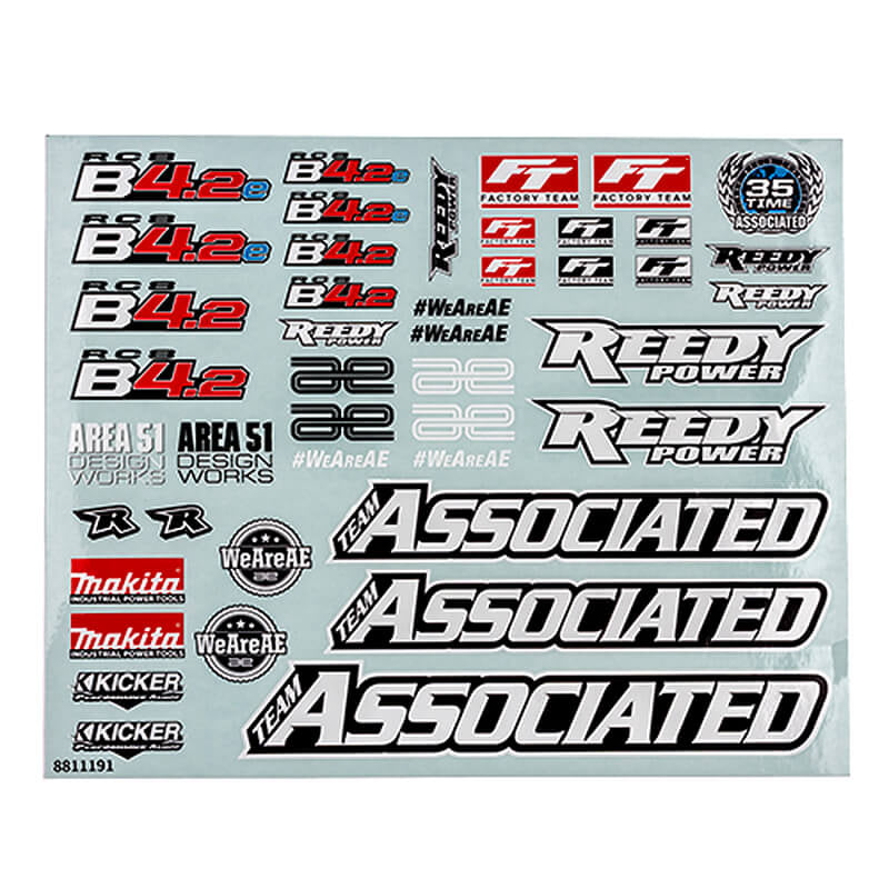 TEAM ASSOCIATED RC8B4.2 DECAL SHEET